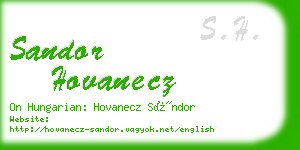 sandor hovanecz business card